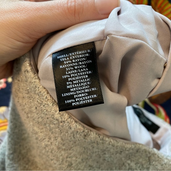 Ann Taylor Blush & Gray Metallic Wool Blend Pencil Skirt 4P - Picture 2 of 6